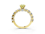 Yellow gold Round Diamond Side Stone Engagement Ring with Six-Prong Setting_3