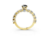 Yellow gold Round Diamond Side Stone Engagement Ring with Six-Prong Setting_3