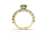 Yellow gold Round Diamond Side Stone Engagement Ring with Six-Prong Setting_3