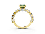 Yellow gold Round Diamond Side Stone Engagement Ring with Six-Prong Setting_3