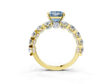 Yellow gold Round Diamond Side Stone Engagement Ring with Six-Prong Setting_3