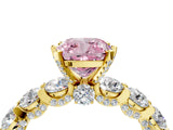 Yellow gold Round Diamond Side Stone Engagement Ring with Six-Prong Setting_4
