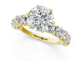 Yellow gold Round Diamond Side Stone Engagement Ring with Six-Prong Setting_41