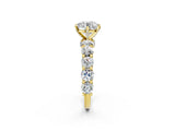 Yellow gold Round Diamond Side Stone Engagement Ring with Six-Prong Setting_42