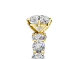 Yellow gold Round Diamond Side Stone Engagement Ring with Six-Prong Setting_45