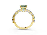 Yellow gold Round Diamond Side Stone Engagement Ring with Six-Prong Setting_4