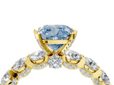 Yellow gold Round Diamond Side Stone Engagement Ring with Six-Prong Setting_4
