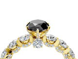 Yellow gold Round Diamond Side Stone Engagement Ring with Six-Prong Setting_4