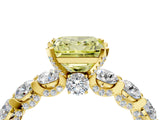 Yellow gold Round Diamond Side Stone Engagement Ring with Six-Prong Setting_4