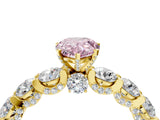 Yellow gold Round Diamond Side Stone Engagement Ring with Six-Prong Setting_4