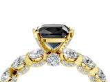 Yellow gold Round Diamond Side Stone Engagement Ring with Six-Prong Setting_4