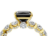 Yellow gold Round Diamond Side Stone Engagement Ring with Six-Prong Setting_4