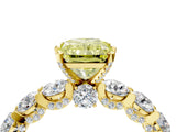 Yellow gold Round Diamond Side Stone Engagement Ring with Six-Prong Setting_4
