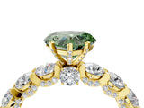 Yellow gold Round Diamond Side Stone Engagement Ring with Six-Prong Setting_4