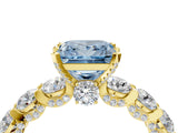 Yellow gold Round Diamond Side Stone Engagement Ring with Six-Prong Setting_4