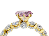 Yellow gold Round Diamond Side Stone Engagement Ring with Six-Prong Setting_4