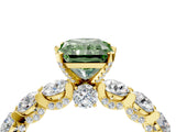 Yellow gold Round Diamond Side Stone Engagement Ring with Six-Prong Setting_4