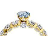 Yellow gold Round Diamond Side Stone Engagement Ring with Six-Prong Setting_4