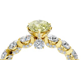 Yellow gold Round Diamond Side Stone Engagement Ring with Six-Prong Setting_4