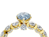 Yellow gold Round Diamond Side Stone Engagement Ring with Six-Prong Setting_4
