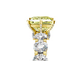 Yellow gold Round Diamond Side Stone Engagement Ring with Six-Prong Setting_5