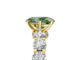 Yellow gold Round Diamond Side Stone Engagement Ring with Six-Prong Setting_5