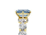Yellow gold Round Diamond Side Stone Engagement Ring with Six-Prong Setting_5