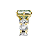 Yellow gold Round Diamond Side Stone Engagement Ring with Six-Prong Setting_5