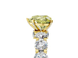 Yellow gold Round Diamond Side Stone Engagement Ring with Six-Prong Setting_5