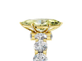 Yellow gold Round Diamond Side Stone Engagement Ring with Six-Prong Setting_5