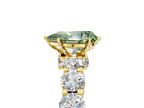 Yellow gold Round Diamond Side Stone Engagement Ring with Six-Prong Setting_5
