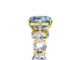 Yellow gold Round Diamond Side Stone Engagement Ring with Six-Prong Setting_5
