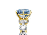 Yellow gold Round Diamond Side Stone Engagement Ring with Six-Prong Setting_5