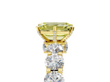 Yellow gold Round Diamond Side Stone Engagement Ring with Six-Prong Setting_5