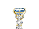 Yellow gold Round Diamond Side Stone Engagement Ring with Six-Prong Setting_5