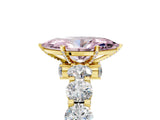 Yellow gold Round Diamond Side Stone Engagement Ring with Six-Prong Setting_5