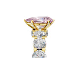 Yellow gold Round Diamond Side Stone Engagement Ring with Six-Prong Setting_5