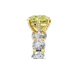 Yellow gold Round Diamond Side Stone Engagement Ring with Six-Prong Setting_5