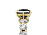 Yellow gold Round Diamond Side Stone Engagement Ring with Six-Prong Setting_5