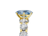 Yellow gold Round Diamond Side Stone Engagement Ring with Six-Prong Setting_5