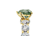 Yellow gold Round Diamond Side Stone Engagement Ring with Six-Prong Setting_5