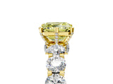 Yellow gold Round Diamond Side Stone Engagement Ring with Six-Prong Setting_5