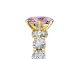 Yellow gold Round Diamond Side Stone Engagement Ring with Six-Prong Setting_5