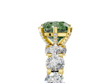 Yellow gold Round Diamond Side Stone Engagement Ring with Six-Prong Setting_5
