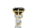 Yellow gold Round Diamond Side Stone Engagement Ring with Six-Prong Setting_5