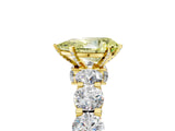 Yellow gold Round Diamond Side Stone Engagement Ring with Six-Prong Setting_5