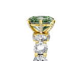 Yellow gold Round Diamond Side Stone Engagement Ring with Six-Prong Setting_5