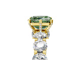 Yellow gold Round Diamond Side Stone Engagement Ring with Six-Prong Setting_5