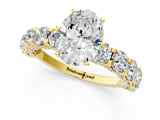 Yellow gold Round Diamond Side Stone Engagement Ring with Six-Prong Setting_7