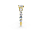 Yellow gold Round Diamond Side Stone Engagement Ring with Six-Prong Setting_8